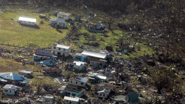 ارتفاع عدد القتلى بأعنف إعصار في تاريخ فيجي