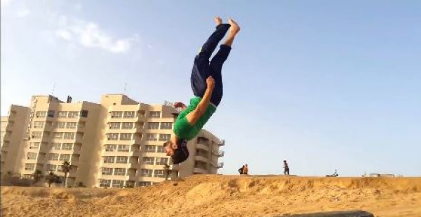 مهارات الباركور في غزة