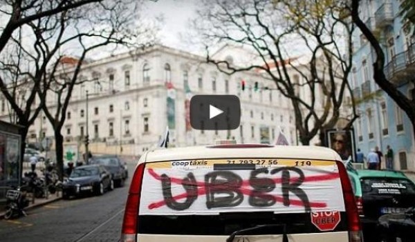 سائقو سيارات الأجرة يعطلون حركة السير في البرتغال احتجاجاً على "أوبير"
