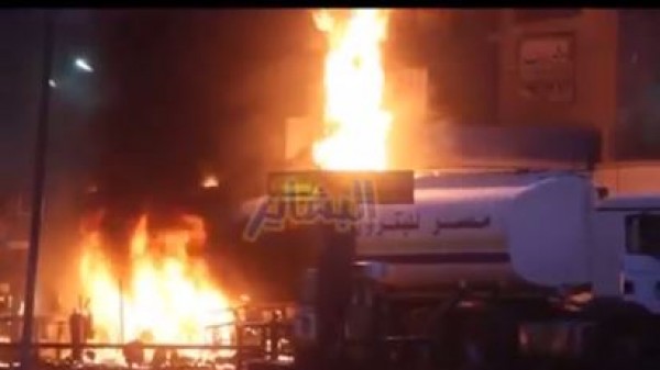 نشوب حريق هائل بمحطة بنزين في حلوان والحماية المدنية تتدخل