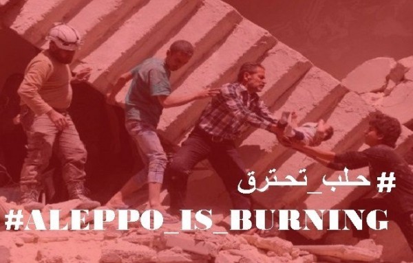"#حلب_تحترق" الهاشتاغ الأول عالميا