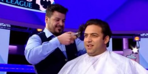 مراسم حلاقة ميدو كاملة على الهواء مباشرة فى استديو بى ان