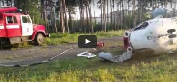تحطم مروحية روسية بعد لحظات من إقلاعها (فيديو)