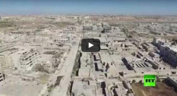 طائرة من دون طيار تصور مدى الدمار في مدينة حلب السورية