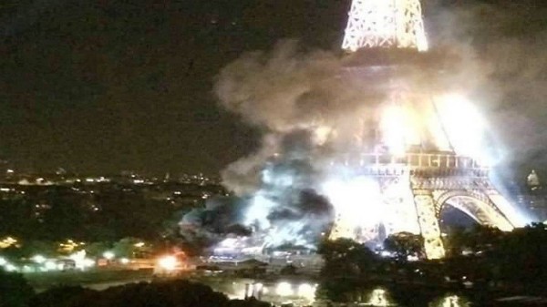 فرنسا.. دخان كثيف يتصاعد من برج إيفل (فيديو)