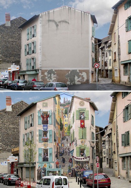 فنان فرنسي يستخدم تقنية الترمبلوي لرسم جداريات رائعة