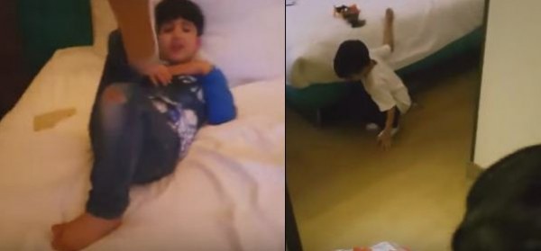 فيديو: خليجي يصور ابنائه بعد شربهم الخمر الموجود في ثلاجة الفندق بالخطأ