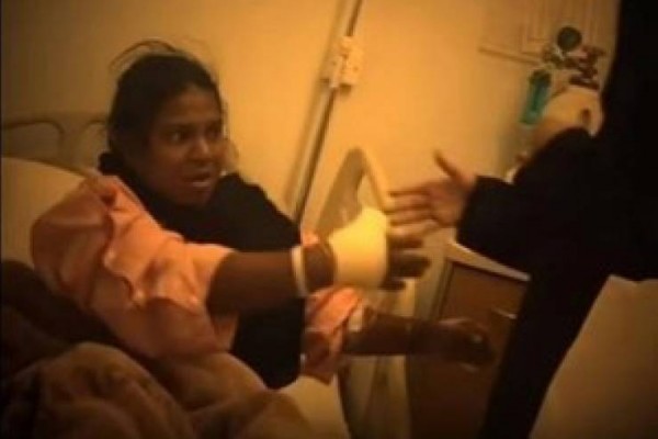 فيديو| شاهد ردة فعل عاملة منزل إثر زيارة كفيلتها لها بالمستشفى