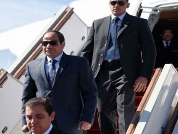 لحظة وصول السيسي لمقر إقامته في نيويورك