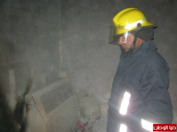 الدفاع المدني ينقذ ربة منزل ويخمد حريقاً بمنزلها في مخيم جنين