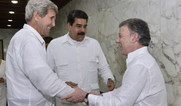 كيري يلتقي الرئيس الفنزويلي في كولومبيا
