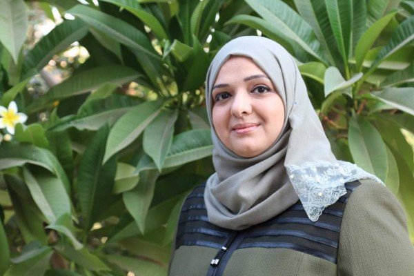 "هندسة التعليم" شعار المعلمة آمنة عدوان للمنافسة على افضل معلم في العالم