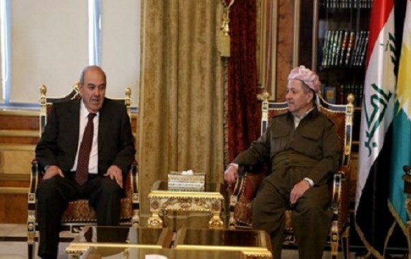 الدكتور اياد علاوي يلتقي السيد مسعود بارزاني وعددا من القادة الكرد