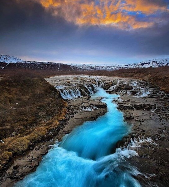 شلال بروارفوس Bruarfoss في ايسلندا