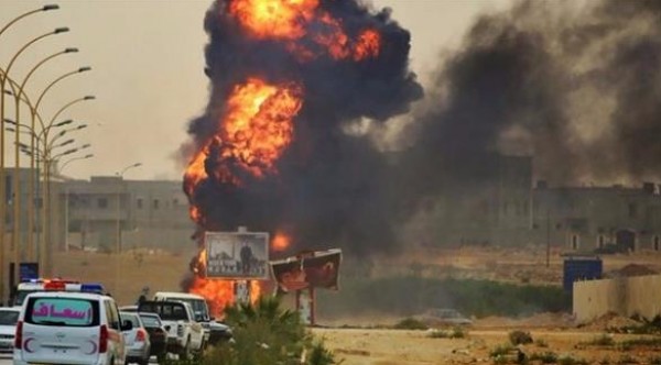 فيديو لحظة استهداف قيادي ليبي بتفجير بنغازي