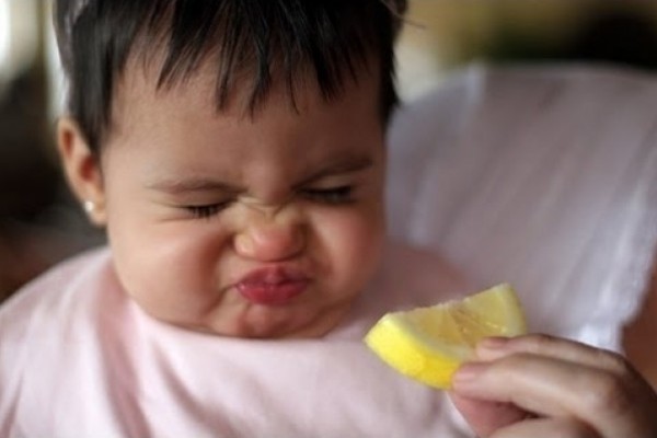 أطفال يأكلون الليمون