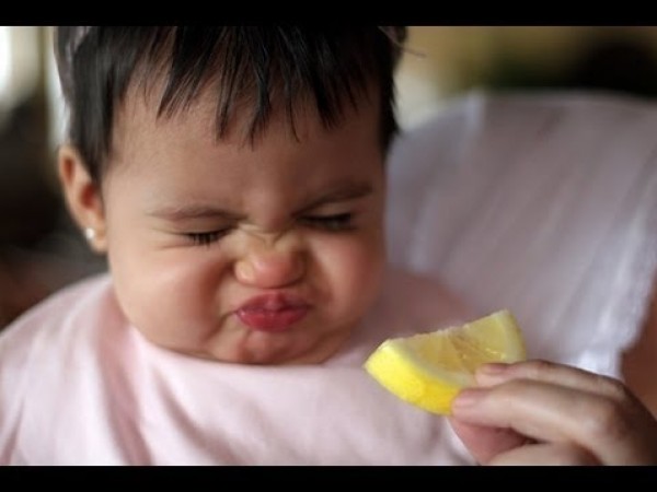 أطفال يأكلون الليمون