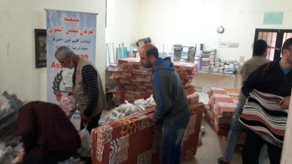 دخول الفرقان الى حي الصحون وتوزيع مساعدات اغاثية