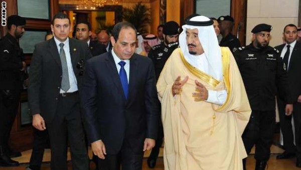 العاهل السعودي والرئيس المصري يبحثان مستجدات الأحداث في المنطقة