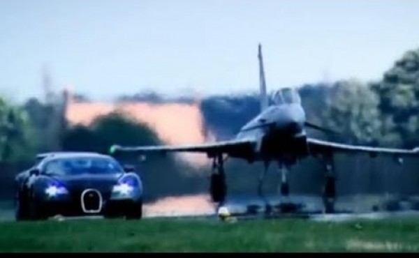 سباق بين طائرة Euro Fighter وسيارة Bugatti Veyron.. من ينتصر؟