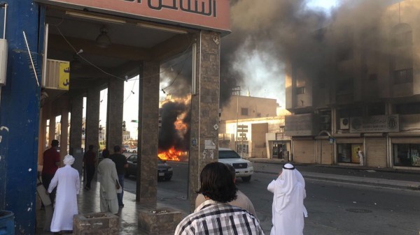 انفجار سيارة مفخخة في أحد شوارع القطيف شرق السعودية