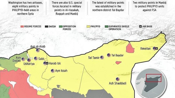 تركيا تكشف.. 10 قواعد عسكرية لأمريكا في سوريا