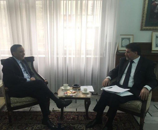 السفير عبد الهادي يبحث مع سفير الجزائر بدمشق تطورات الأوضاع بالمنطقة