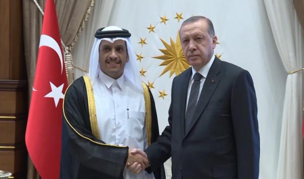 وزير الخارجية القطري يلتقي أردوغان بأنقرة