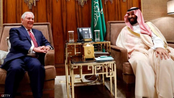 محمد بن سلمان يبحث مع تيلرسون سبل مكافحة الإرهاب