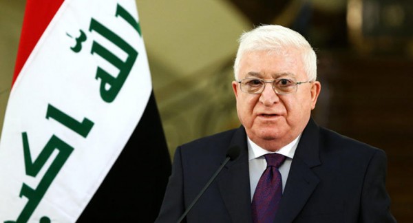 الرئيس العراقي يؤكد تضامن بلاده مع فلسطين