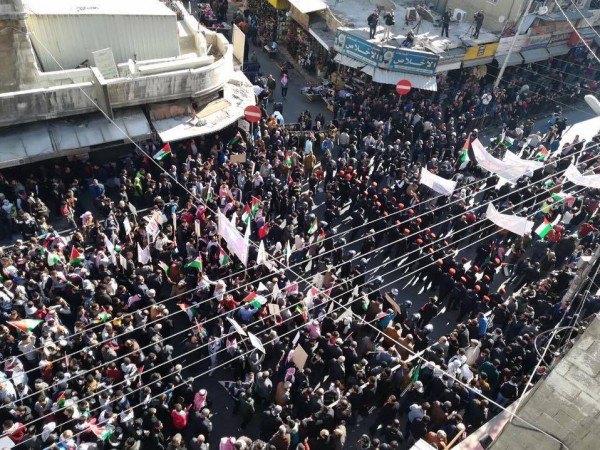 فيديو وصور: تظاهرات في عمان رفضاً لقرار ترامب بشأن القدس