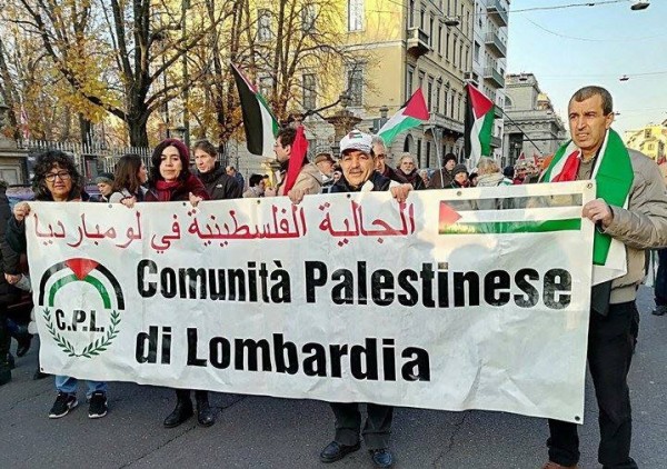تظاهرة تضامنية مع القدس في مدينة ميلانو
