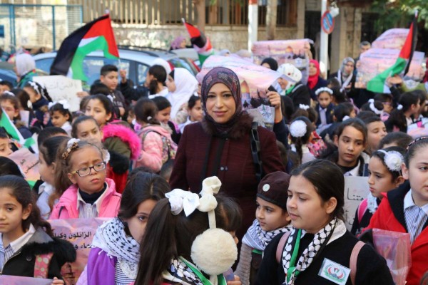 أطفال مدارس قلقيلية ينظمون فعالية تضامنية مع القدس