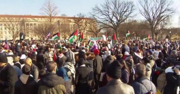فلسطينيون ومنظمات يهودية يتظاهرون أمام البيت الأبيض ضد قرار ترامب