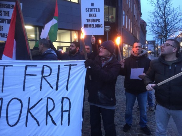 وقفة تضامنية مع فلسطين في مدينة يورينج الدنمركية