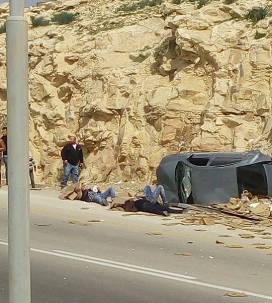 صور وفيديو: بينهم المقدم ارزيقات.. ست إصابات بحادث سير شرق القدس
