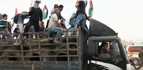 فيديو: شاهد لحظة وصول إطارات "الكوشوك" لشرقي قطاع غزة