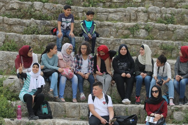 جولة في سبسطية والمسعودية لمجموعة طلاب من مخيمي بلاطة وعسكر