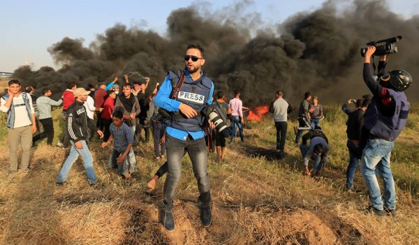 فيديو: اللحظات الأولى لإصابة المصور الصحفي ياسر قديح
