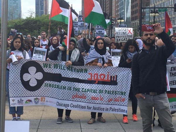 انصار حركة فتح في شيكاغو يشاركون في مسيرة الذكرى ال70 للنكبة