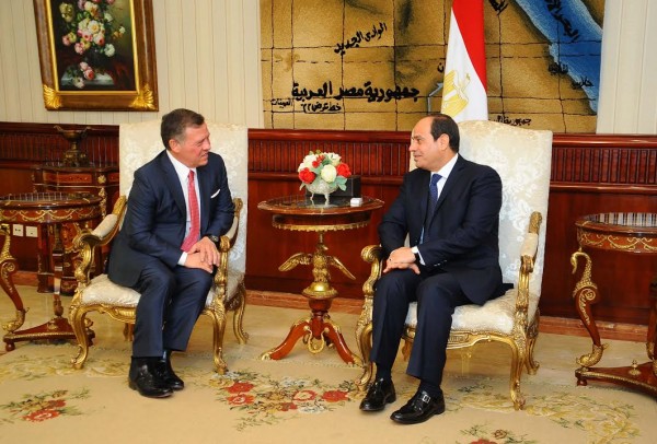 الرئيس المصري وملك الأردن بحثا جهود تحقيق المصالحة الفلسطينية