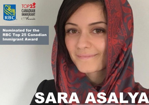 سارة.. غزية من مدينة جباليا تفوقت على 600 مُرشح وحصدت جائزة أفضل مهاجرة كندية 2018