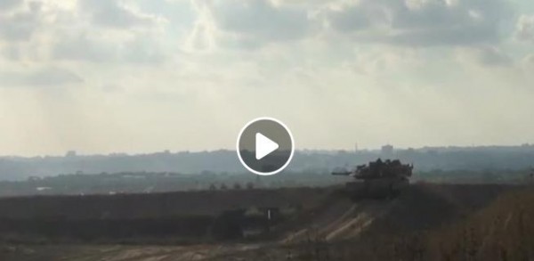شاهد: لحظة القصف المدفعي الإسرائيلي لنقطة رصد للمقاومة شرق القطاع