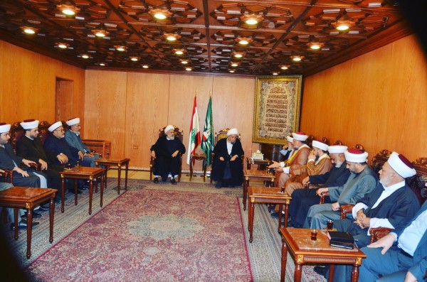 مجلس علماء فلسطين بلبنان يزور المجلس الاسلامي الشيعي الاعلى لنصرة ودعم الفلسطينيين