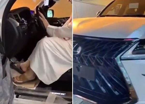 شاهد: سعودية تفاجئ زوجها بهدية جيب لكزس بسعر خيالي