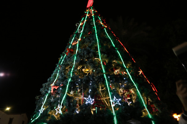 بمشاركة عريقات وأبو العسل..إضاءة شجرة عيد الميلاد في محافظة أريحا والأغوار