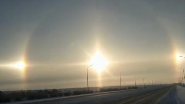 شاهد: ظاهرة الشمس الثلاثية تظهر شبه جزيرة يامال غرب سيبيريا