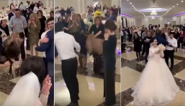 باقة زهور عروس تشعل معركة في حفل زفاف