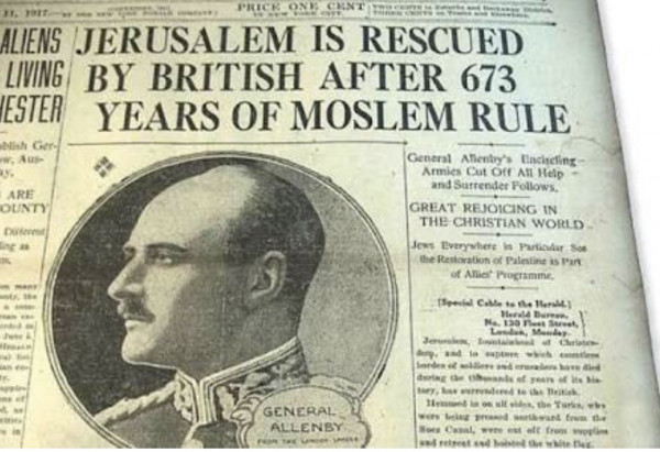 صحيفة بريطانية قبل 102 عام: أنقذنا القدس من حكم المسلمين