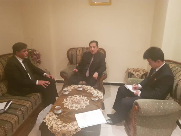 السفير عبد الهادي يبحث مع سفير كوريا الديمقراطية الشعبية آخر مستجدات القضية الفلسطينية